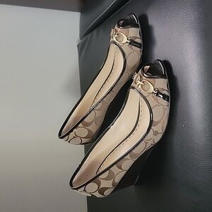 Coach Wedges Precious Peep Toe Shoes